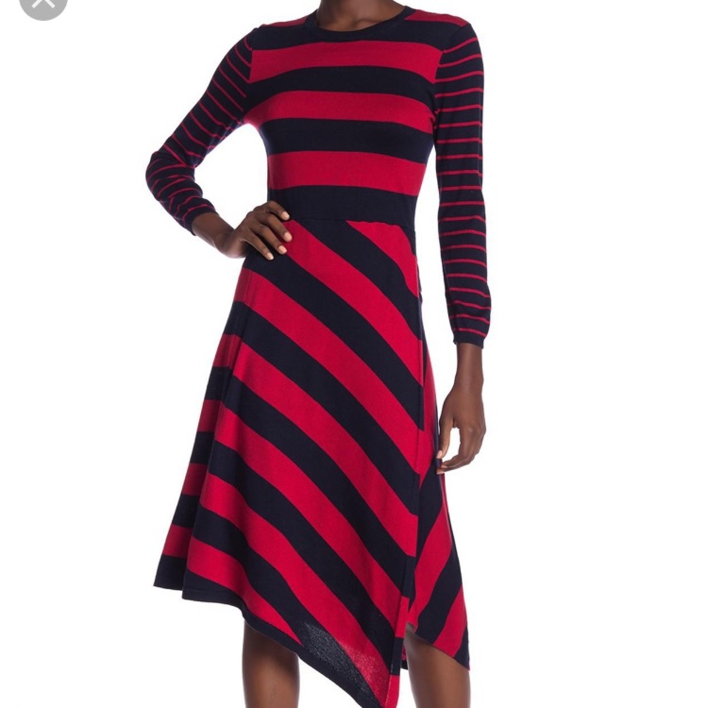 Like new Joie Red and Navy Blue Sweater Dress